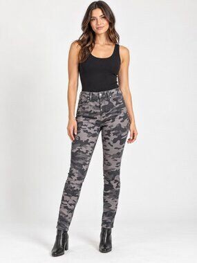 Gray Camouflage  Skinny Pants